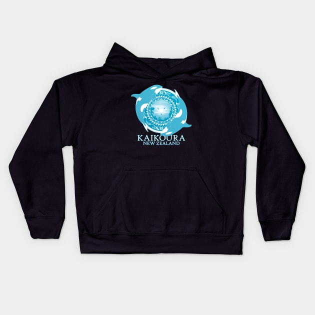 Orca Killer whales Kaikoura New Zealand Kids Hoodie by NicGrayTees